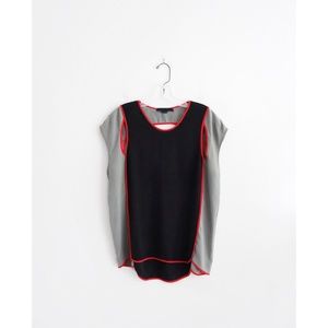 Alexander Wang Black Grey Washed Silk Top sz S